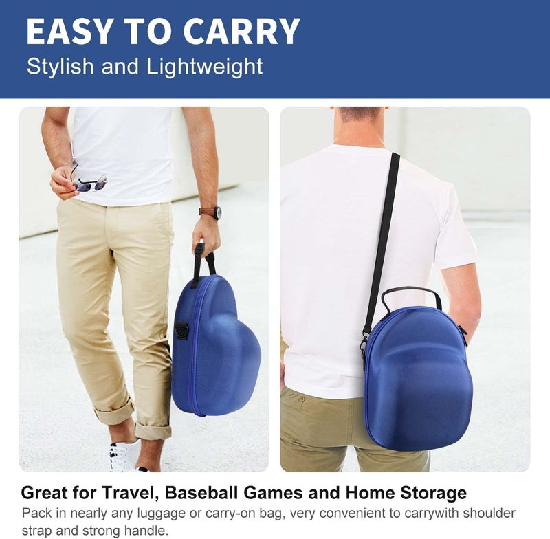 Livelab Hat Case, Hard Hat Case for Baseball Caps, Hat Storage with Carrying Handle & Shoulder Strap, Hat Organizer Protects Up to 6 Hats, Perfect for Travel & Home Storage - Blue - Image 5